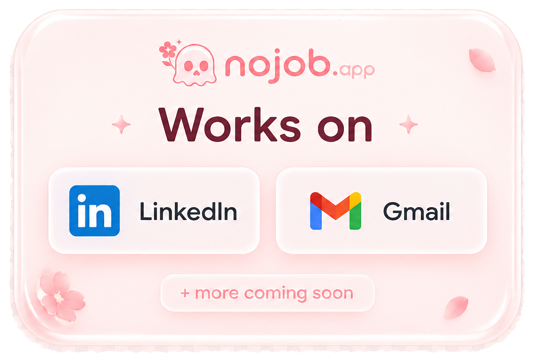 Nojob extension works on LinkedIn and Gmail